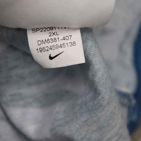 Nike AOP Shirt Mens 2XL XXL Blue Sportswear Essentials Logo All Over Print S/S - Picture 9 of 13
